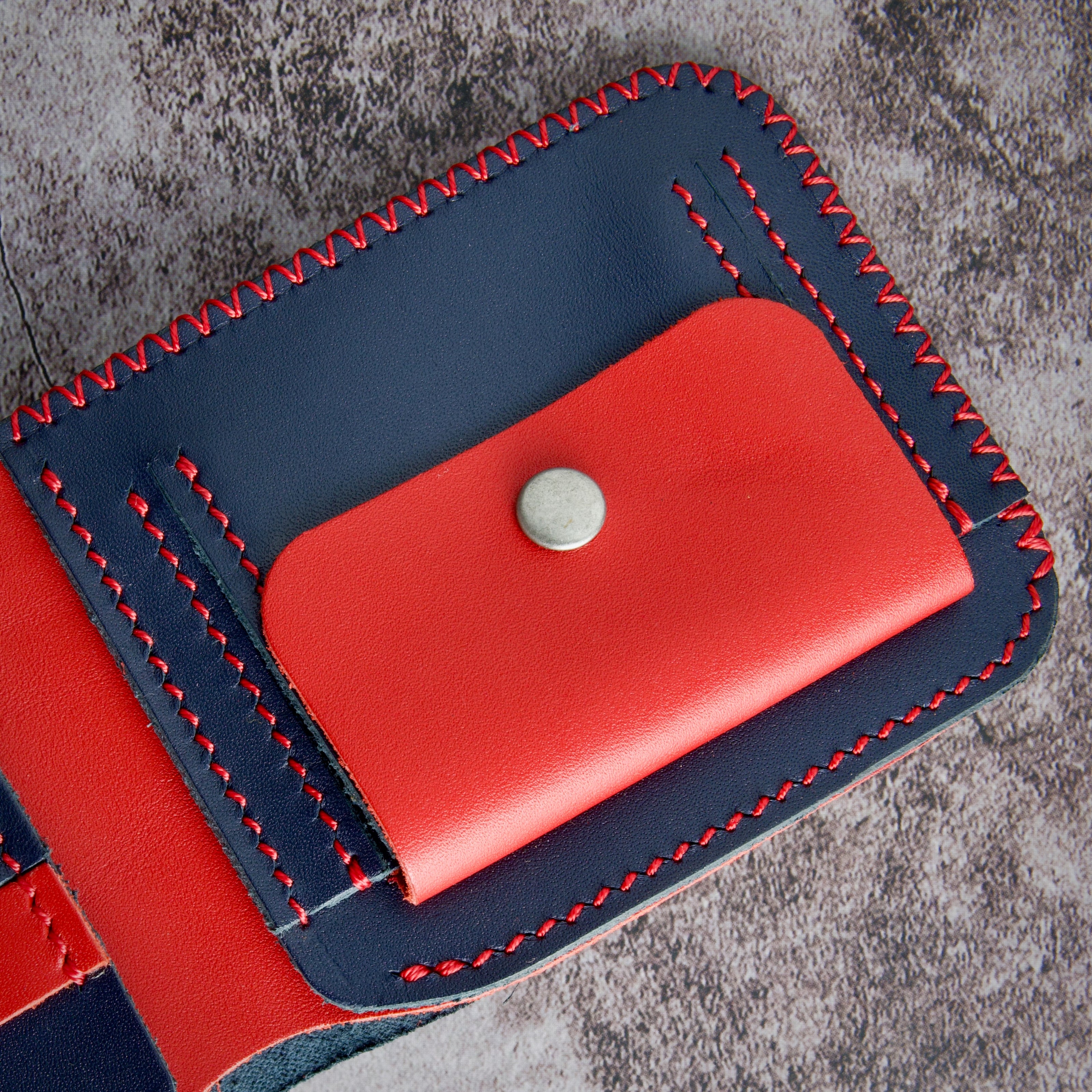 Cross Stitched Classic Slim Bi-Fold Wallet | Hunza Edge