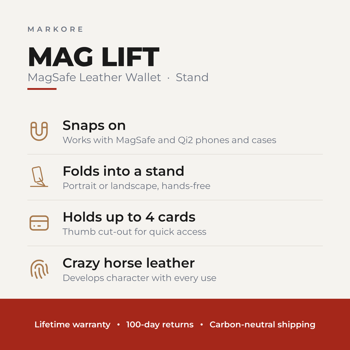 MagSafe-Lederwallet mit Ständer | Mag Lift