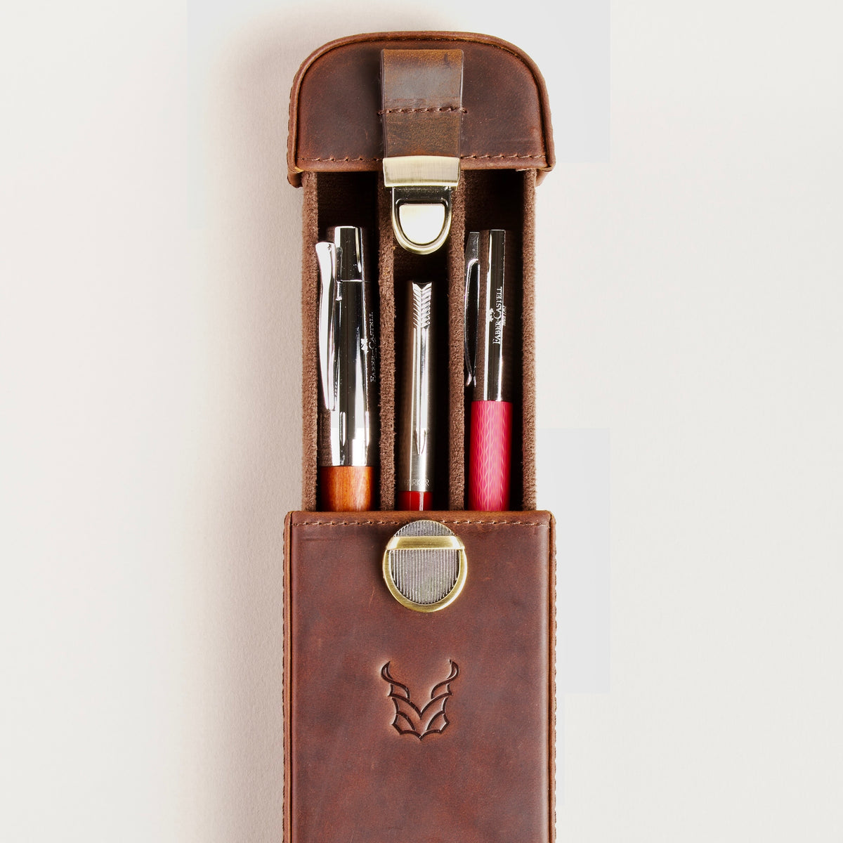 Leather Pen Case for 3 Pens | Mintaka Quill