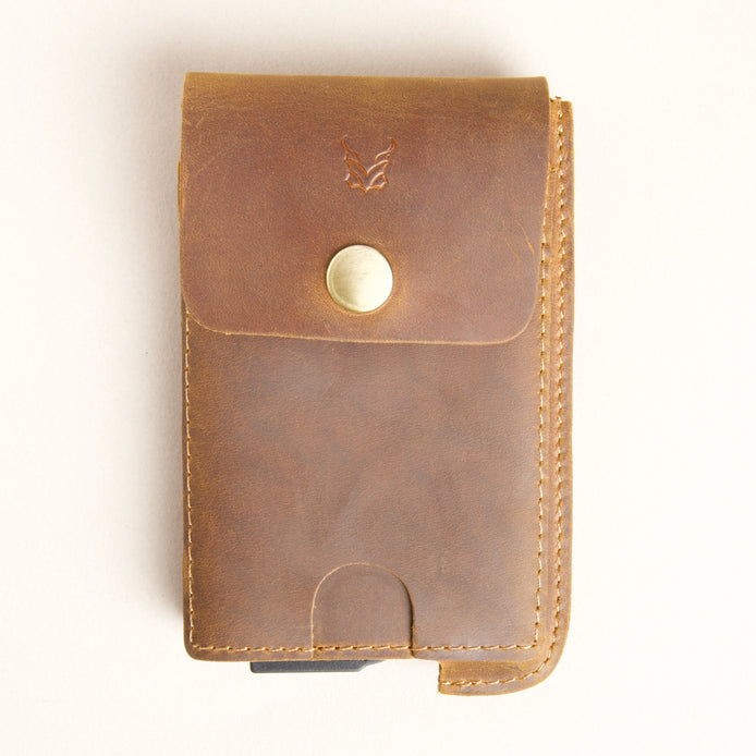 Pop-up-Mini-Geldbörse aus Leder – Vintage-Optik | Passu Rise