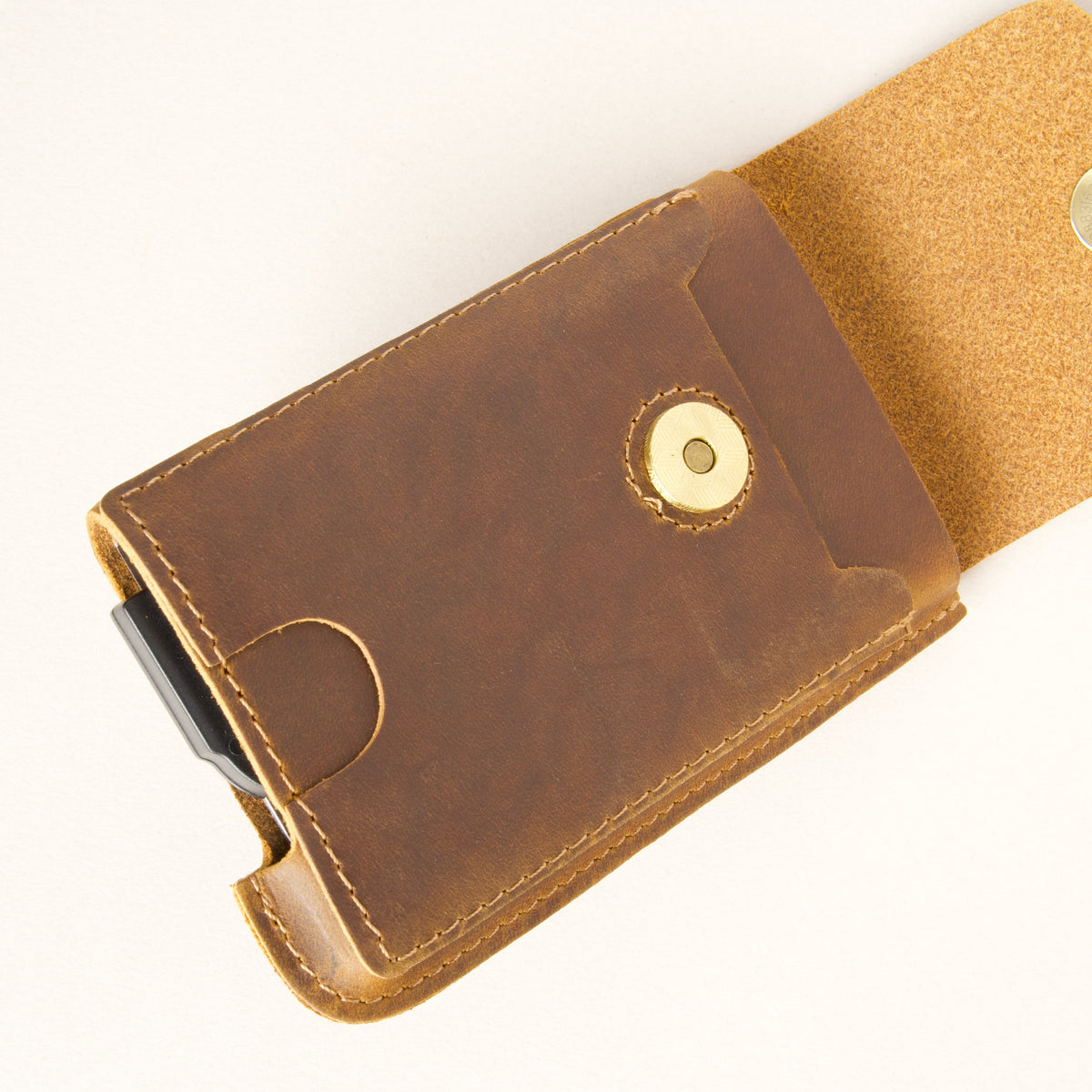 Pop-up-Mini-Geldbörse aus Leder – Vintage-Optik | Passu Rise