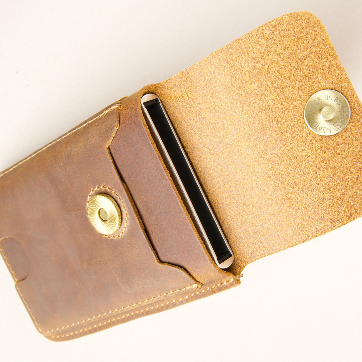 Pop-up-Mini-Geldbörse aus Leder – Vintage-Optik | Passu Rise