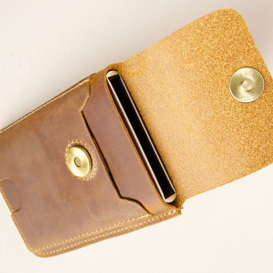 Pop-up-Mini-Geldbörse aus Leder – Vintage-Optik | Passu Rise