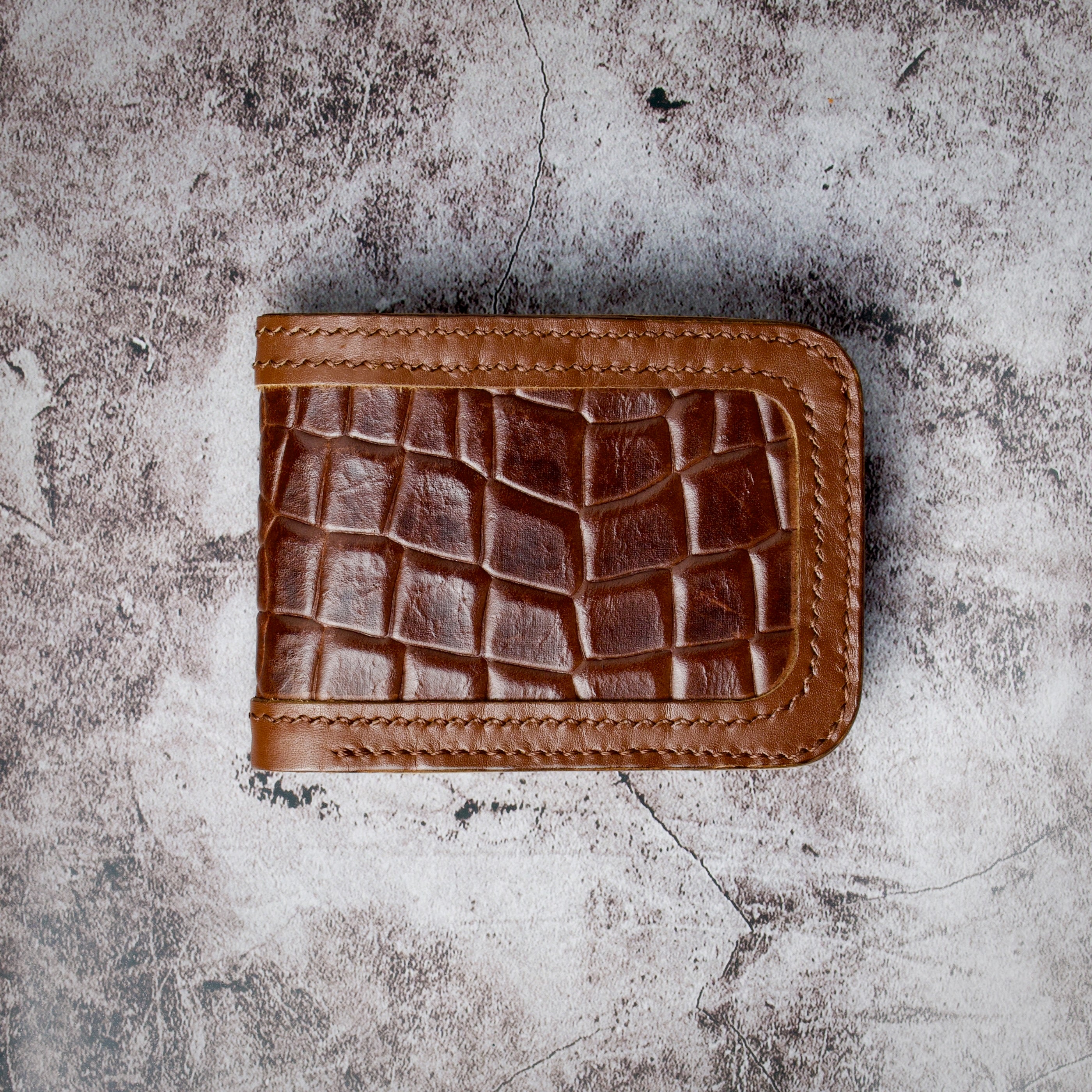 Indus Sultan – Klassieke portemonnee met krokodillenreliëf